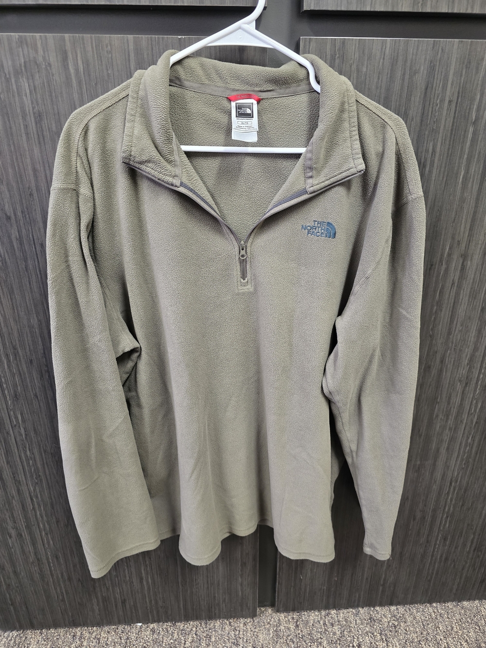 The North Face Men’s XL 1/4 Zip Fleece Pullover Olive Gray Outdoor Hiking